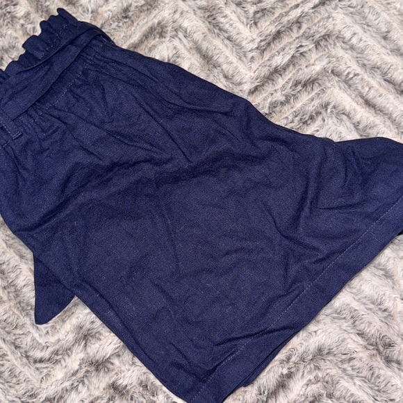 DARK BLUE LINEN SHORTS - Picture 5 of 6
